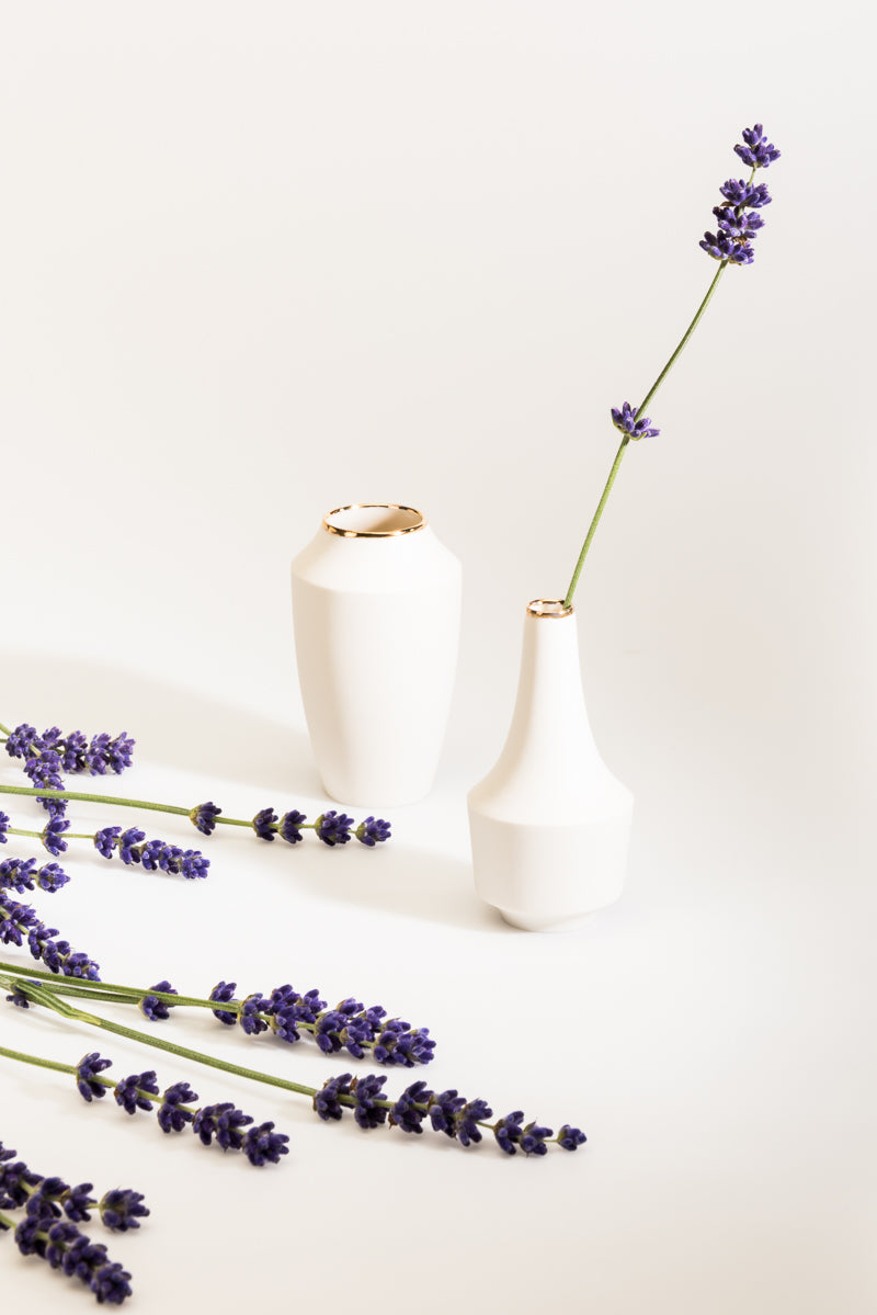 Mini-Vasen-Set mit Goldrand - studio.drei, Keramik, studio, 3, drei